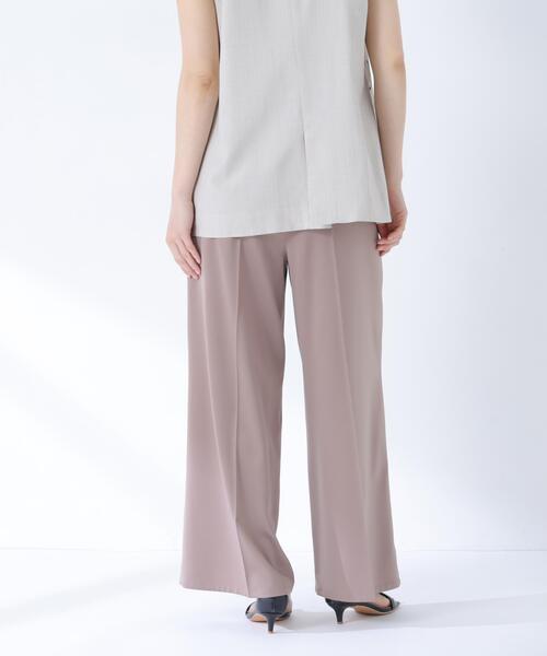 NATURAL BEAUTY BASIC（ナチュラルビューティーベーシック）の「サテンタックワイドパンツ（その他パンツ・レディース・ベージュ/ネイビー・MEDIUM/P/S）」の5枚目の写真
