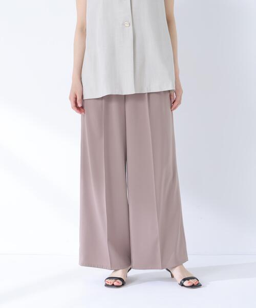 NATURAL BEAUTY BASIC（ナチュラルビューティーベーシック）の「サテンタックワイドパンツ（その他パンツ・レディース・ベージュ/ネイビー・MEDIUM/P/S）」の9枚目の写真