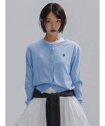 Floral Logo Wool Cardigan_BLUE
