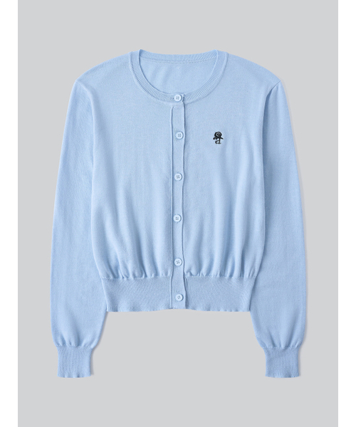 ANNEHEARTS(アンハーツ)の「Floral Logo Wool Cardigan_BLUE(カーディガン/ボレロ・レディース・その他・FREE)」の2枚目の写真