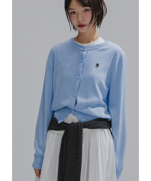 ANNEHEARTS(アンハーツ)の「Floral Logo Wool Cardigan_BLUE(カーディガン/ボレロ・レディース・その他・FREE)」の3枚目の写真