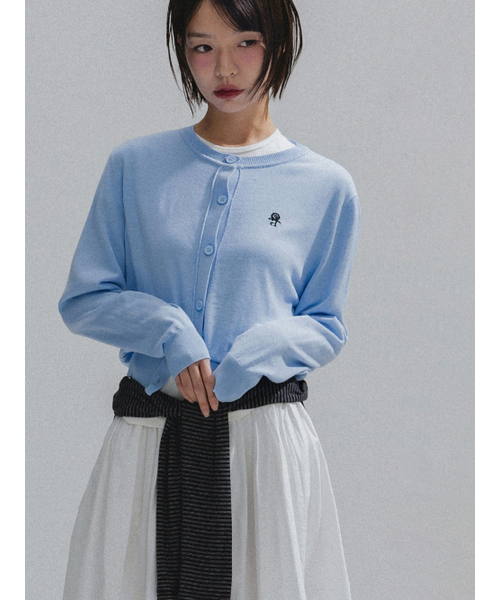 ANNEHEARTS(アンハーツ)の「Floral Logo Wool Cardigan_BLUE(カーディガン/ボレロ・レディース・その他・FREE)」の5枚目の写真
