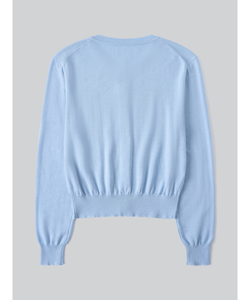 ANNEHEARTS(アンハーツ)の「Floral Logo Wool Cardigan_BLUE(カーディガン/ボレロ・レディース・その他・FREE)」の6枚目の写真