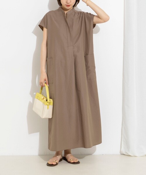 NOLLEY’S(ノーリーズ)の「【WEB&一部店舗限定カラー】ウォッシャブルエクセルテックタンブラースタンドカラースキッパーワンピース(ワンピース・レディース・カーキ/ベージュ系その他2/ブラック・1/2)」の7枚目の写真
