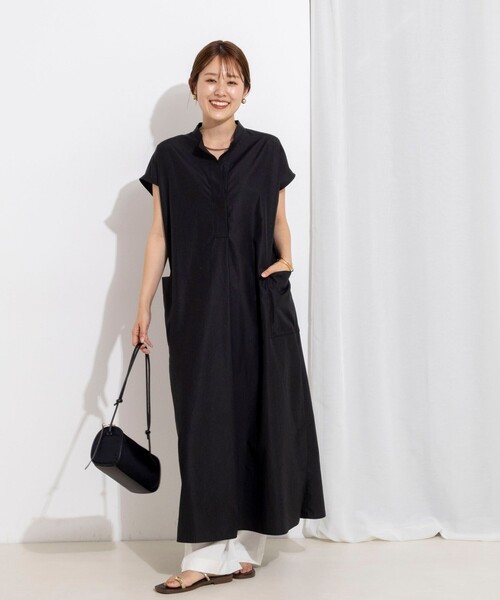 NOLLEY’S(ノーリーズ)の「【WEB&一部店舗限定カラー】ウォッシャブルエクセルテックタンブラースタンドカラースキッパーワンピース(ワンピース・レディース・カーキ/ベージュ系その他2/ブラック・1/2)」の10枚目の写真