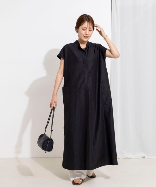 NOLLEY’S(ノーリーズ)の「【WEB&一部店舗限定カラー】ウォッシャブルエクセルテックタンブラースタンドカラースキッパーワンピース(ワンピース・レディース・カーキ/ベージュ系その他2/ブラック・1/2)」の11枚目の写真