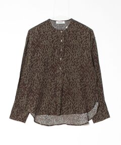 【新品未開封】 CLEL箔プリント ケーブルクルーネックニット ブラウン CLEL】Foil Print Cable Crew Neck Knit / 箔プリント ケーブルクルー