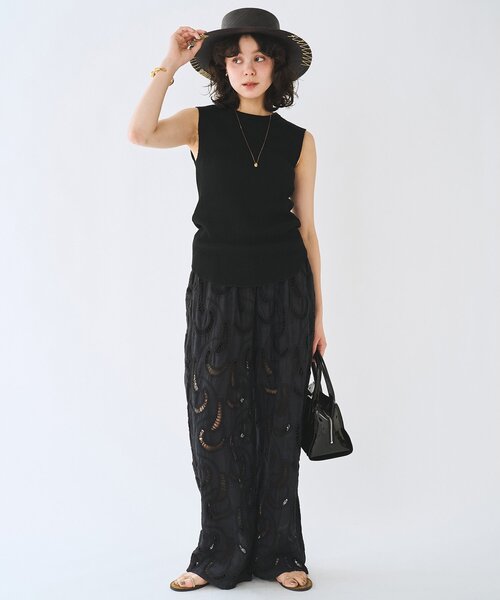 Whim Gazette(ウィムガゼット)の「ワッフルノースリーブプルオーバー(Tシャツ/カットソー・レディース・ベージュ/ブラック/チャコールグレー・FREE)」の19枚目の写真