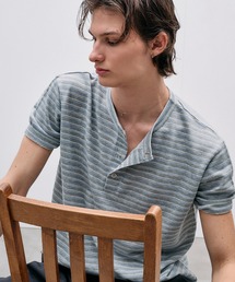 Adoon plain（アドーンプレーン）の「SNAP BUTTON RIB HENRY NECK T / スナップボタンリブヘンリーネックT 【新色追加】（Tシャツ/カットソー）」