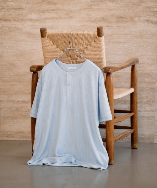 Adoon plain（アドーンプレーン）の「SNAP BUTTON RIB HENRY NECK T / スナップボタンリブヘンリーネックT 【新色追加】（Tシャツ/カットソー・メンズ・チャコールグレー/ブラック/ライトベージュ/ライトブルー/ネイビー/ボルドー/ライトグレー/ブラック系その他/杢グレー・MEDIUM/LARGE）」の14枚目の写真
