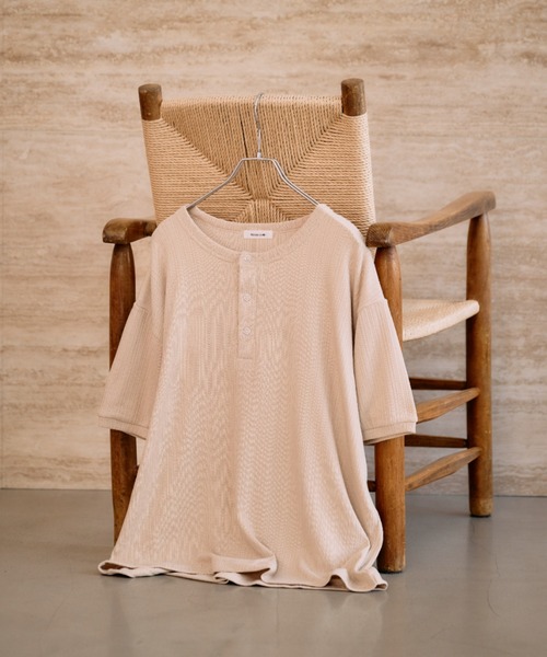 Adoon plain（アドーンプレーン）の「SNAP BUTTON RIB HENRY NECK T / スナップボタンリブヘンリーネックT 【新色追加】（Tシャツ/カットソー・メンズ・チャコールグレー/ブラック/ライトベージュ/ライトブルー/ネイビー/ボルドー/ライトグレー/ブラック系その他/杢グレー・MEDIUM/LARGE）」の20枚目の写真