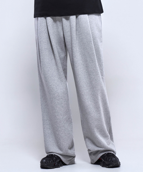 PHYSICAL GARMENTS（フィジカルガーメンツ）の「P2600 ツーピンタックワイドパンツ [2カラー]（スウェットパンツ・メンズ・グレー/ブラック・MEDIUM/LARGE/X-LARGE/XX-LARGE）」の3枚目の写真