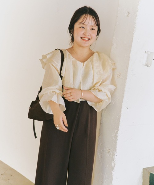 LOWRYS FARM(ローリーズファーム)の「3WAYシフォンブラウス 591459(シャツ/ブラウス・レディース・ブラック/オフホワイト/ブラック系その他/アイボリー・FREE)」の2枚目の写真
