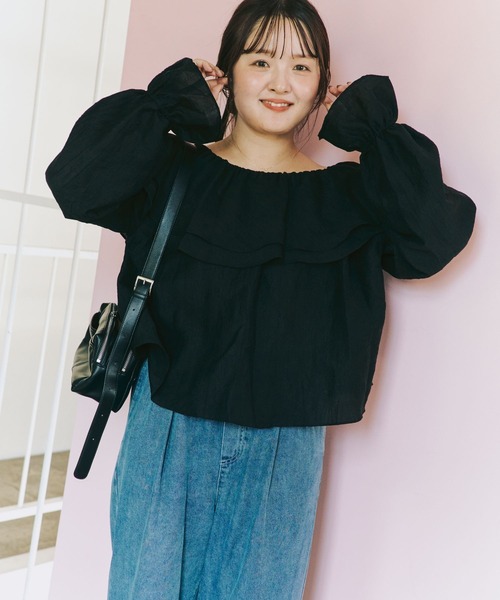 LOWRYS FARM(ローリーズファーム)の「3WAYシフォンブラウス 591459(シャツ/ブラウス・レディース・ブラック/オフホワイト/ブラック系その他/アイボリー・FREE)」の1枚目の写真