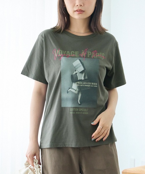TRICOMER(トリコメル)の「【TRICOMER】VOYAGE A PARIS GIRL TEE|フォトT/ロゴT(Tシャツ/カットソー・レディース・ホワイト/チャコールグレー・F)」の6枚目の写真