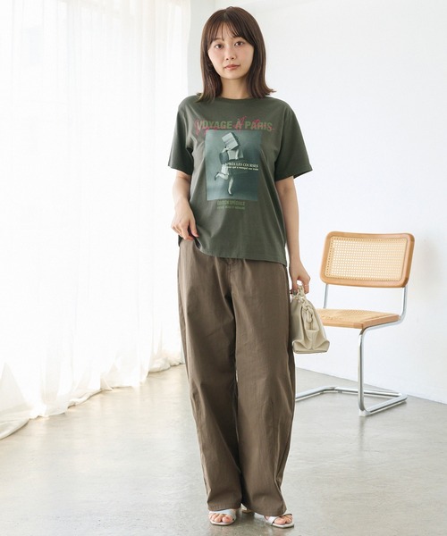 TRICOMER(トリコメル)の「【TRICOMER】VOYAGE A PARIS GIRL TEE|フォトT/ロゴT(Tシャツ/カットソー・レディース・ホワイト/チャコールグレー・F)」の13枚目の写真
