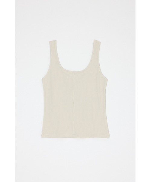 MOUSSY(マウジー)の「DOUBLE LAYERED SHEER タンクトップ(タンクトップ・レディース・ブラック/キナリ/カーキ・FREE)」の6枚目の写真