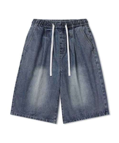 GRAYBLVD（グレイブラバット）の「ドドワイドデニムバンディングショーツ (2COLOR)（その他パンツ・レディース・ブラック/ブルー・MEDIUM/LARGE/X-LARGE）」の2枚目の写真