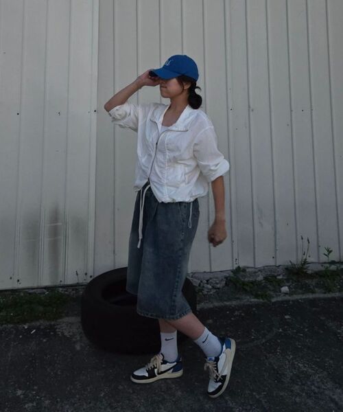 GRAYBLVD（グレイブラバット）の「ドドワイドデニムバンディングショーツ (2COLOR)（その他パンツ・レディース・ブラック/ブルー・MEDIUM/LARGE/X-LARGE）」の6枚目の写真