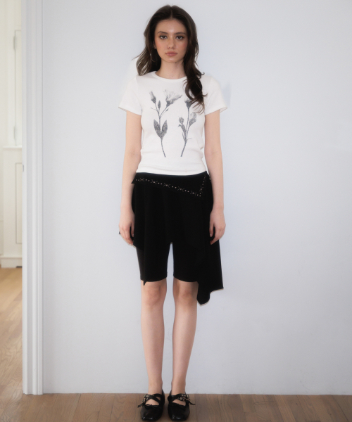 ROSEFRANTZ（ロゼフランツ）の「Floral Sketch Graphic T-shirt [White]（Tシャツ/カットソー・レディース・ホワイト・SMALL/MEDIUM）」の2枚目の写真