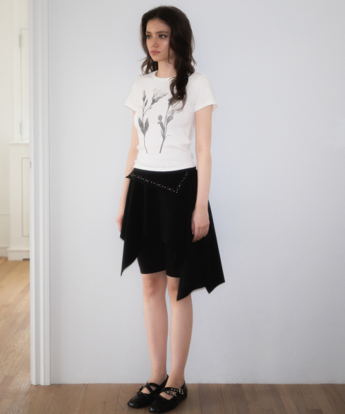 ROSEFRANTZ（ロゼフランツ）の「Floral Sketch Graphic T-shirt [White]（Tシャツ/カットソー・レディース・ホワイト・SMALL/MEDIUM）」の3枚目の写真
