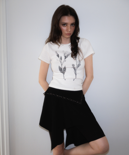 ROSEFRANTZ（ロゼフランツ）の「Floral Sketch Graphic T-shirt [White]（Tシャツ/カットソー・レディース・ホワイト・SMALL/MEDIUM）」の6枚目の写真