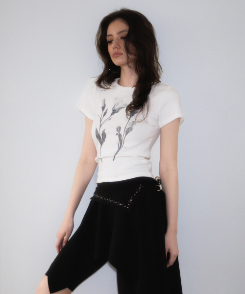 ROSEFRANTZ（ロゼフランツ）の「Floral Sketch Graphic T-shirt [White]（Tシャツ/カットソー・レディース・ホワイト・SMALL/MEDIUM）」の7枚目の写真