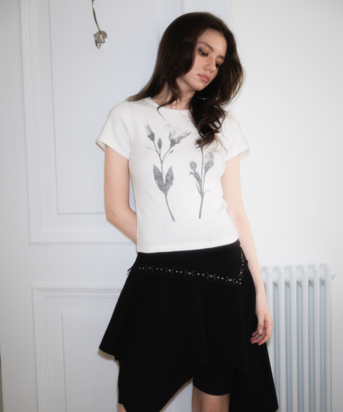 ROSEFRANTZ（ロゼフランツ）の「Floral Sketch Graphic T-shirt [White]（Tシャツ/カットソー・レディース・ホワイト・SMALL/MEDIUM）」の10枚目の写真