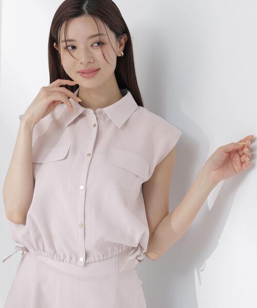 PROPORTION BODY DRESSING(プロポーションボディドレッシング)の「フレンチスリーブ短丈シャツ / 1216210604(シャツ/ブラウス・レディース・グレー/ブラック系その他・FREE)」の1枚目の写真