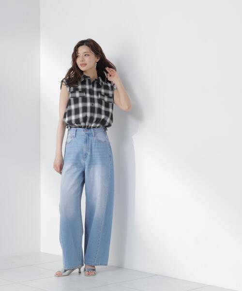 PROPORTION BODY DRESSING(プロポーションボディドレッシング)の「フレンチスリーブ短丈シャツ / 1216210604(シャツ/ブラウス・レディース・グレー/ブラック系その他・FREE)」の22枚目の写真