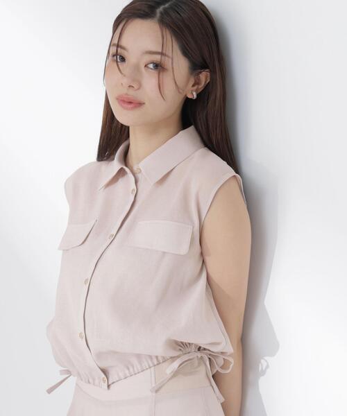 PROPORTION BODY DRESSING(プロポーションボディドレッシング)の「フレンチスリーブ短丈シャツ / 1216210604(シャツ/ブラウス・レディース・グレー/ブラック系その他・FREE)」の4枚目の写真