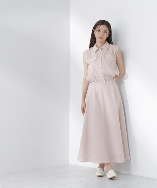 PROPORTION BODY DRESSING(プロポーションボディドレッシング)の「フレンチスリーブ短丈シャツ / 1216210604(シャツ/ブラウス・レディース・グレー/ブラック系その他・FREE)」の9枚目の写真