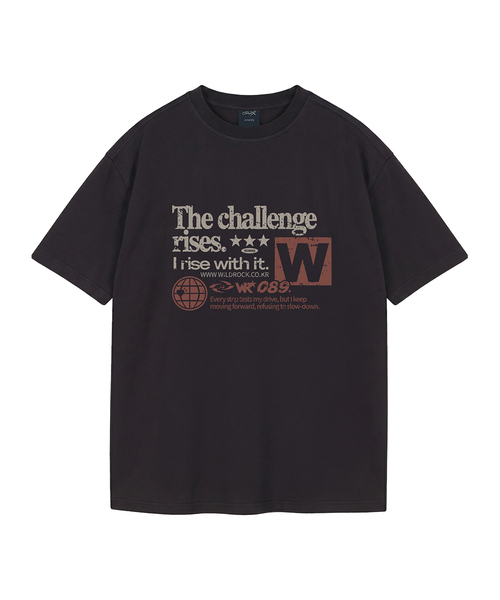 WILDROCK(ワイルドロック)の「チャレンジピグメントオーバーサイズ半袖Tシャツ(クロップ含む)(Tシャツ/カットソー・レディース・チャコール/ブルー/ホワイト/ブラック/カーキ/ライトパープル/ベビーピンク/ライトグレー・SMALL/FREE/X-SMALL/LARGE/MEDIUM)」の1枚目の写真