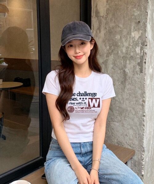 WILDROCK(ワイルドロック)の「チャレンジピグメントオーバーサイズ半袖Tシャツ(クロップ含む)(Tシャツ/カットソー・レディース・チャコール/ブルー/ホワイト/ブラック/カーキ/ライトパープル/ベビーピンク/ライトグレー・SMALL/FREE/X-SMALL/LARGE/MEDIUM)」の17枚目の写真