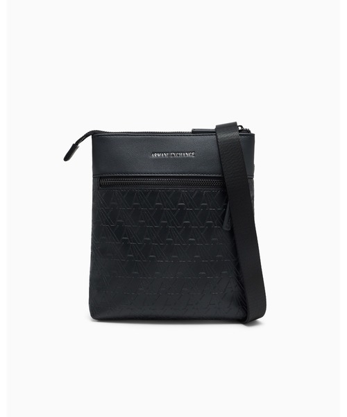 ARMANI EXCHANGE(アルマーニエクスチェンジ)の「【A|X アルマーニ エクスチェンジ】<オンライン限定>オールオーバーロゴ フラットショルダーバッグ(ショルダーバッグ・メンズ・ブラック・FREE)」の1枚目の写真