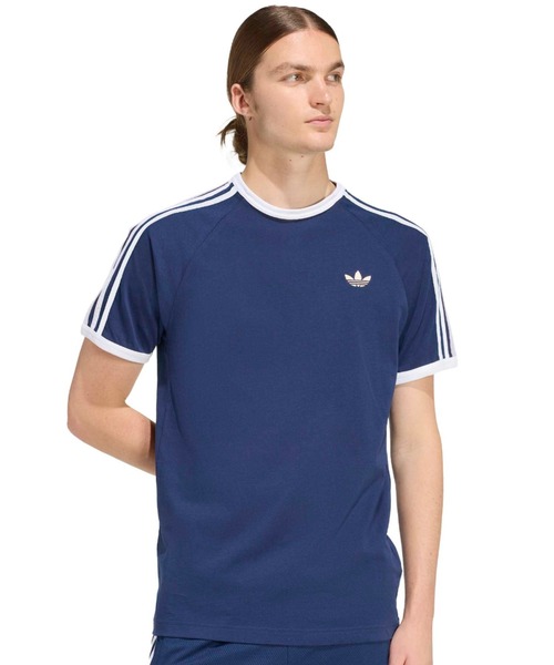 adidas(アディダス)の「adidas 3-STRIPES TEE / アディダス 3ストライプス Tシャツ(Tシャツ/カットソー・メンズ・ネイビー・XL/L/M/S/XXL)」の1枚目の写真