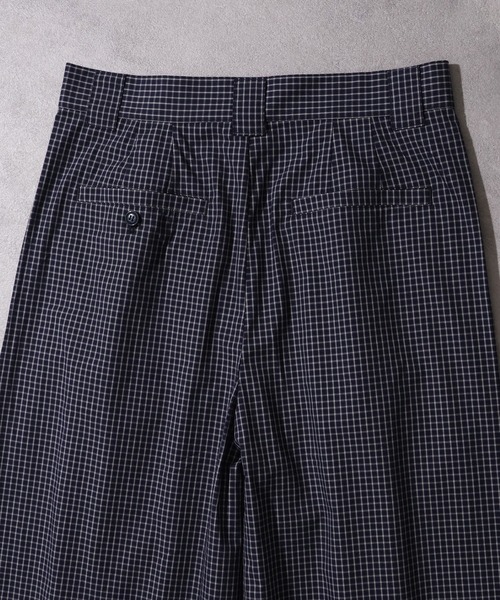 LANDNESS(ランドネス)の「【LANDNESS/ランドネス】Deep Tuck Wide Check Trousers/ディープタックワイドチェックスラックス(スラックス・メンズ・ネイビー/グレー・S/M/L)」の13枚目の写真