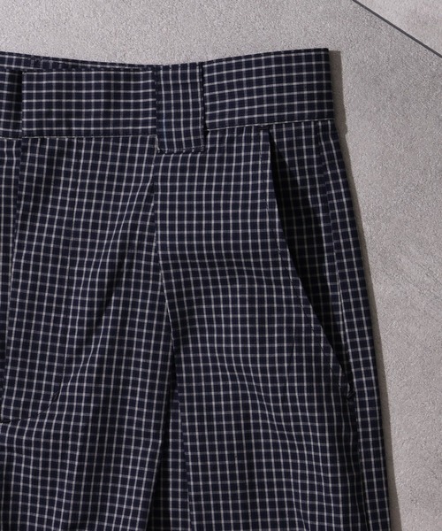 LANDNESS(ランドネス)の「【LANDNESS/ランドネス】Deep Tuck Wide Check Trousers/ディープタックワイドチェックスラックス(スラックス・メンズ・ネイビー/グレー・S/M/L)」の14枚目の写真