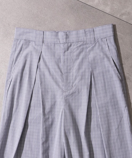LANDNESS(ランドネス)の「【LANDNESS/ランドネス】Deep Tuck Wide Check Trousers/ディープタックワイドチェックスラックス(スラックス・メンズ・ネイビー/グレー・S/M/L)」の18枚目の写真