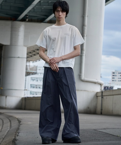LANDNESS(ランドネス)の「【LANDNESS/ランドネス】Deep Tuck Wide Check Trousers/ディープタックワイドチェックスラックス(スラックス・メンズ・ネイビー/グレー・S/M/L)」の22枚目の写真