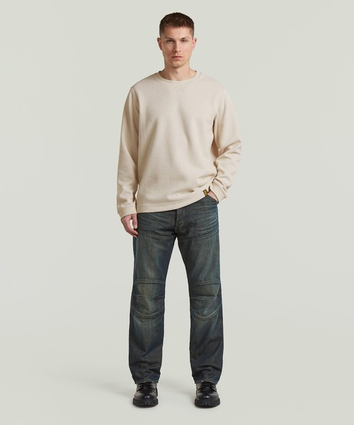 G-STAR(ジースター)の「Tweeter Brushed Long Sleeve T-Shirt/ヘビーウェイトワッフルロングスリーブTシャツ(Tシャツ/カットソー・メンズ・ホワイト系その他/ブルー系その他/グリーン系その他・X-LARGE/X-SMALL/LARGE/SMALL/MEDIUM)」の6枚目の写真