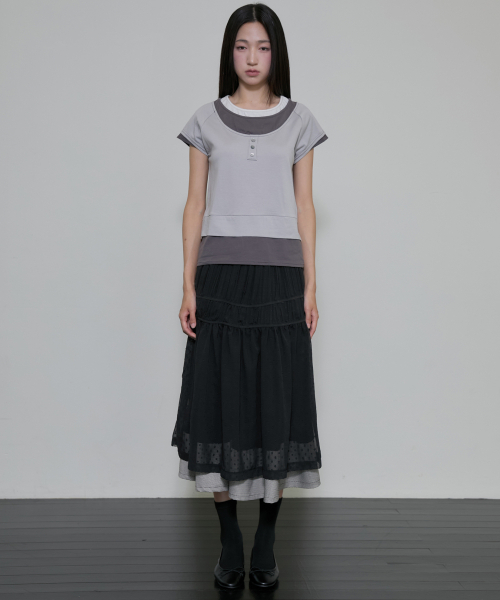 FLAREUP（フレアアップ）の「Layered Crinkle Check Skirt (FL-269_Black)（スカート・レディース・ブラック・1/2）」の7枚目の写真