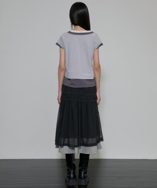 FLAREUP（フレアアップ）の「Layered Crinkle Check Skirt (FL-269_Black)（スカート・レディース・ブラック・1/2）」の8枚目の写真