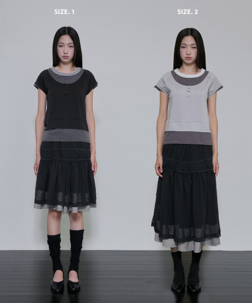 FLAREUP（フレアアップ）の「Layered Crinkle Check Skirt (FL-269_Black)（スカート・レディース・ブラック・1/2）」の12枚目の写真