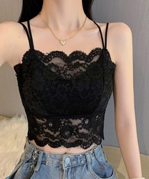 LAYERED(SBG)（レイヤード）の「LAYERED 総レース カップ付 キャミソール / バッククロス ブラトップ インナー（キャミソール）」