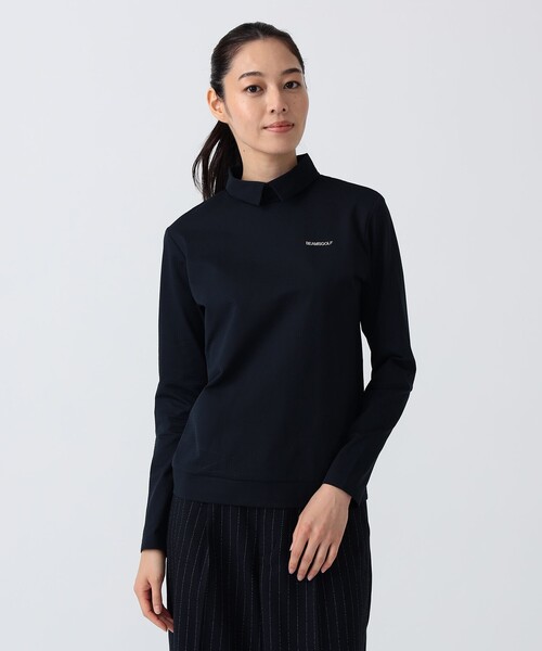 BEAMS GOLF（ビームスゴルフ）の「PURPLE LABEL / 襟付き ロングスリーブ プルオーバー（ポロシャツ・レディース・ホワイト/ブラック/ネイビー・L/M）」の3枚目の写真