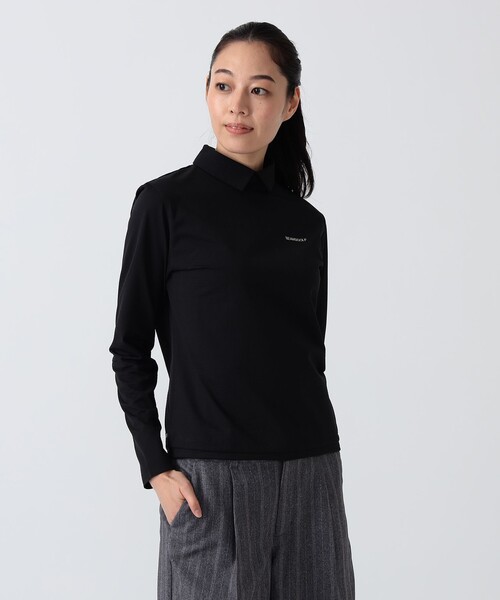 BEAMS GOLF（ビームスゴルフ）の「PURPLE LABEL / 襟付き ロングスリーブ プルオーバー（ポロシャツ・レディース・ホワイト/ブラック/ネイビー・L/M）」の2枚目の写真
