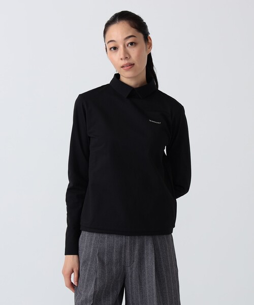 BEAMS GOLF（ビームスゴルフ）の「PURPLE LABEL / 襟付き ロングスリーブ プルオーバー（ポロシャツ・レディース・ホワイト/ブラック/ネイビー・L/M）」の7枚目の写真