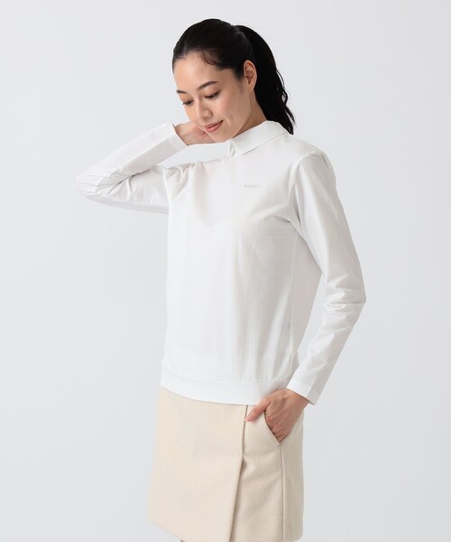 BEAMS GOLF（ビームスゴルフ）の「PURPLE LABEL / 襟付き ロングスリーブ プルオーバー（ポロシャツ・レディース・ホワイト/ブラック/ネイビー・L/M）」の20枚目の写真