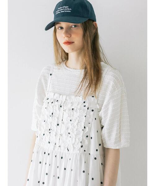Samansa Mos2(サマンサ モスモス)の「ボリューム袖カットソー《WEB限定カラーあり》(Tシャツ/カットソー・レディース・ブラック/ブルー/キナリ/オフホワイト・F)」の1枚目の写真